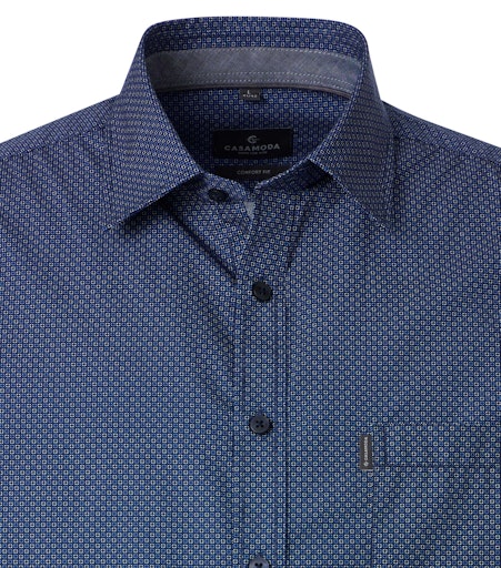Hemden korte mouw blauw Casa Moda