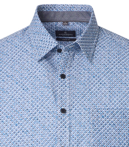 Hemden korte mouw blauw Casa Moda