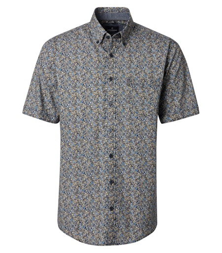 Hemden korte mouw blauw Casa Moda