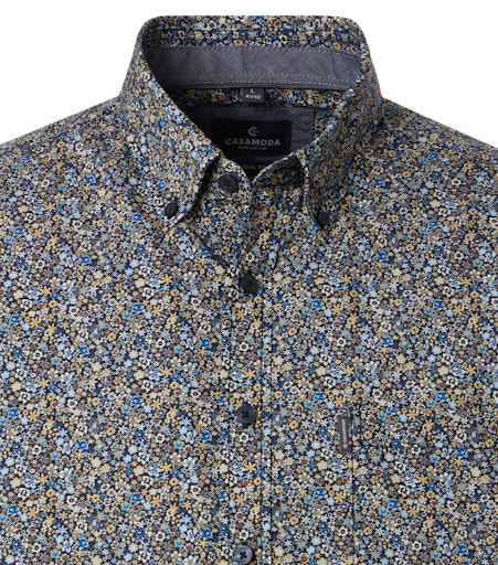Hemden korte mouw blauw Casa Moda