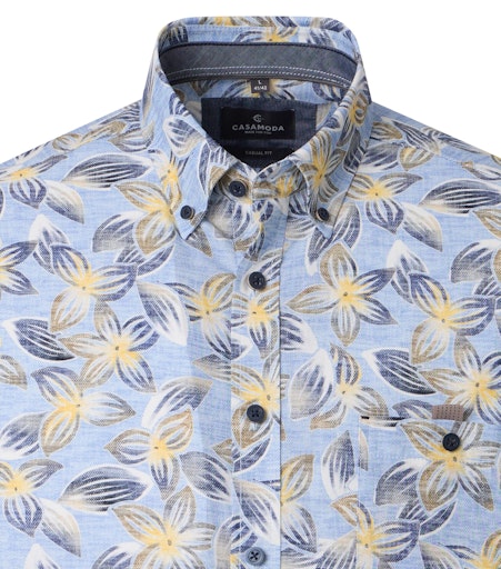 Hemden korte mouw blauw Casa Moda