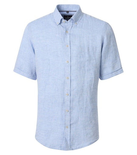 Hemden korte mouw blauw Casa Moda