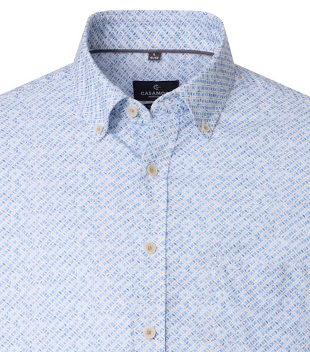 Hemden korte mouw blauw Casa Moda