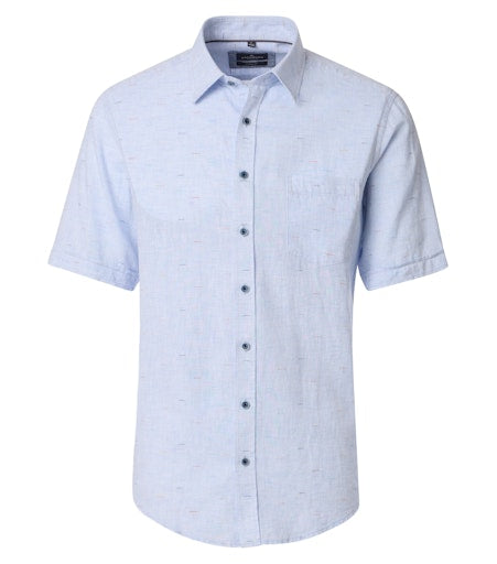 Hemden korte mouw blauw Casa Moda
