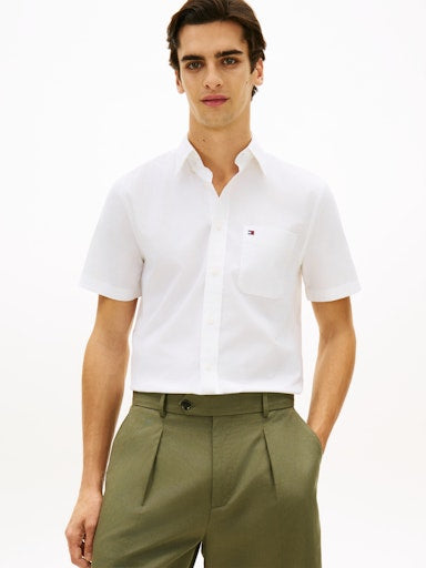 Hemden korte mouw wit Tommy Hilfiger