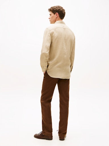 Hemden lange mouw bruin Tommy Hilfiger