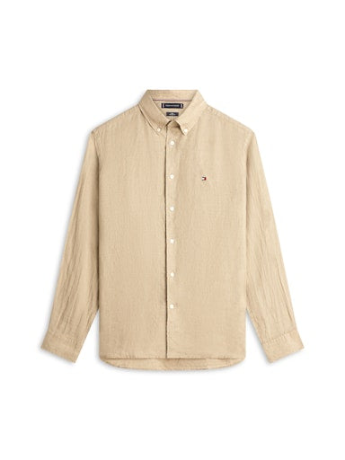 Hemden lange mouw bruin Tommy Hilfiger