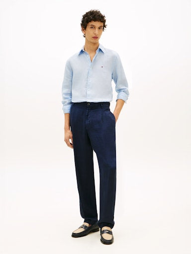 Hemden lange mouw blauw Tommy Hilfiger