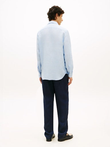 Hemden lange mouw blauw Tommy Hilfiger