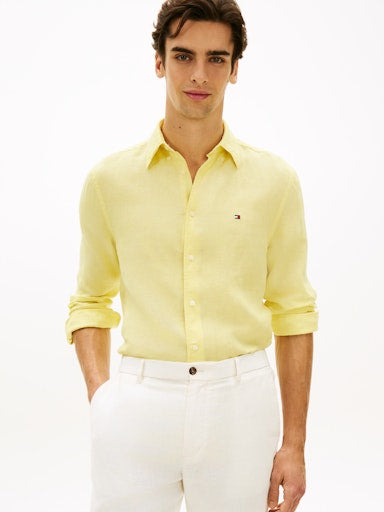 Hemden lange mouw geel Tommy Hilfiger