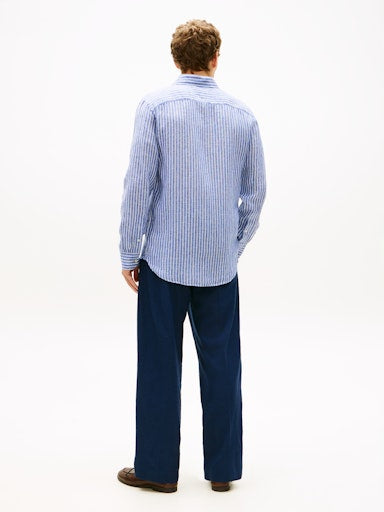 Hemden korte mouw blauw Tommy Hilfiger