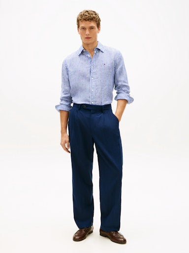Hemden korte mouw blauw Tommy Hilfiger
