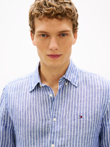 Hemden korte mouw blauw Tommy Hilfiger