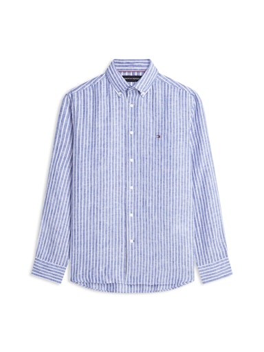 Hemden korte mouw blauw Tommy Hilfiger
