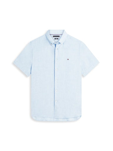Hemden korte mouw blauw Tommy Hilfiger