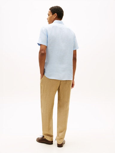Hemden korte mouw blauw Tommy Hilfiger