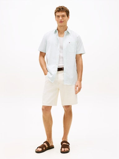 Hemden korte mouw groen Tommy Hilfiger