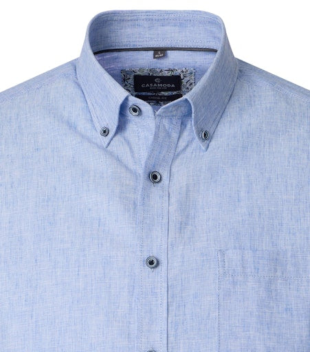 Hemden korte mouw blauw Casa Moda