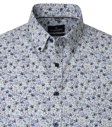 Hemden korte mouw blauw Casa Moda