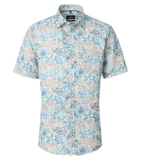 Hemden korte mouw blauw Casa Moda