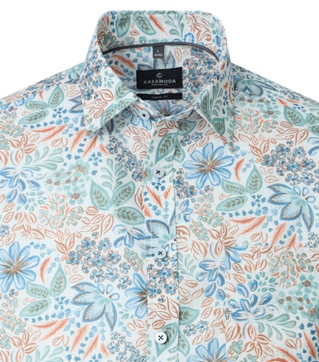 Hemden korte mouw blauw Casa Moda