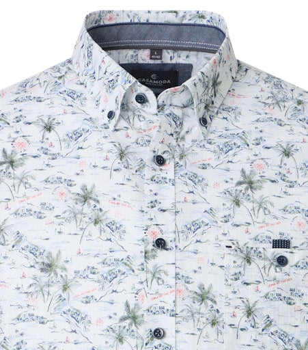 Hemden korte mouw groen Casa Moda
