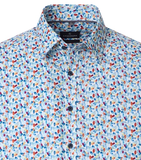 Hemden korte mouw blauw Casa Moda
