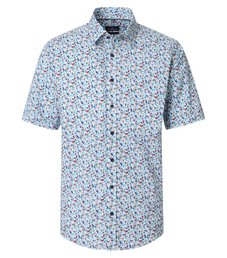 Hemden korte mouw blauw Casa Moda