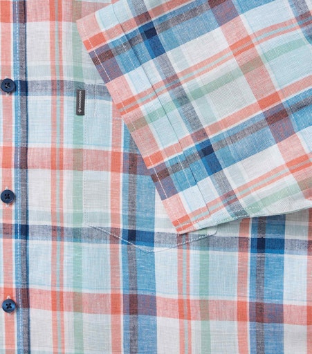 Hemden korte mouw blauw Casa Moda