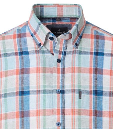 Hemden korte mouw blauw Casa Moda