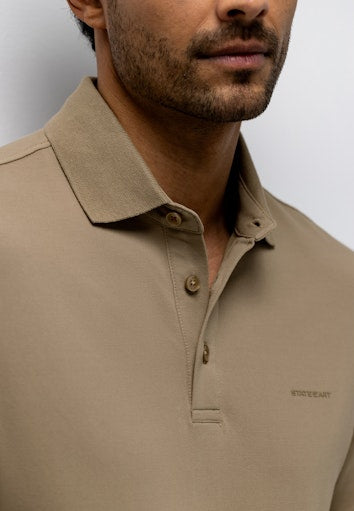 Polo's korte mouw beige State of Art
