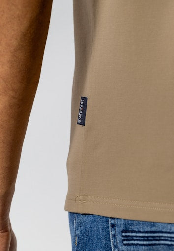 Polo's korte mouw beige State of Art