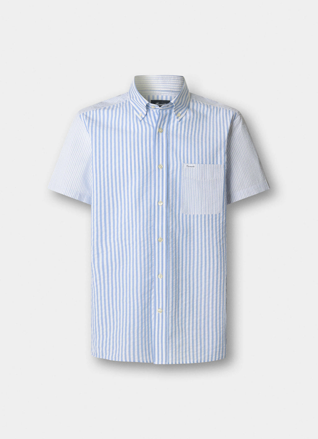 Hemden korte mouw blauw Façonnable