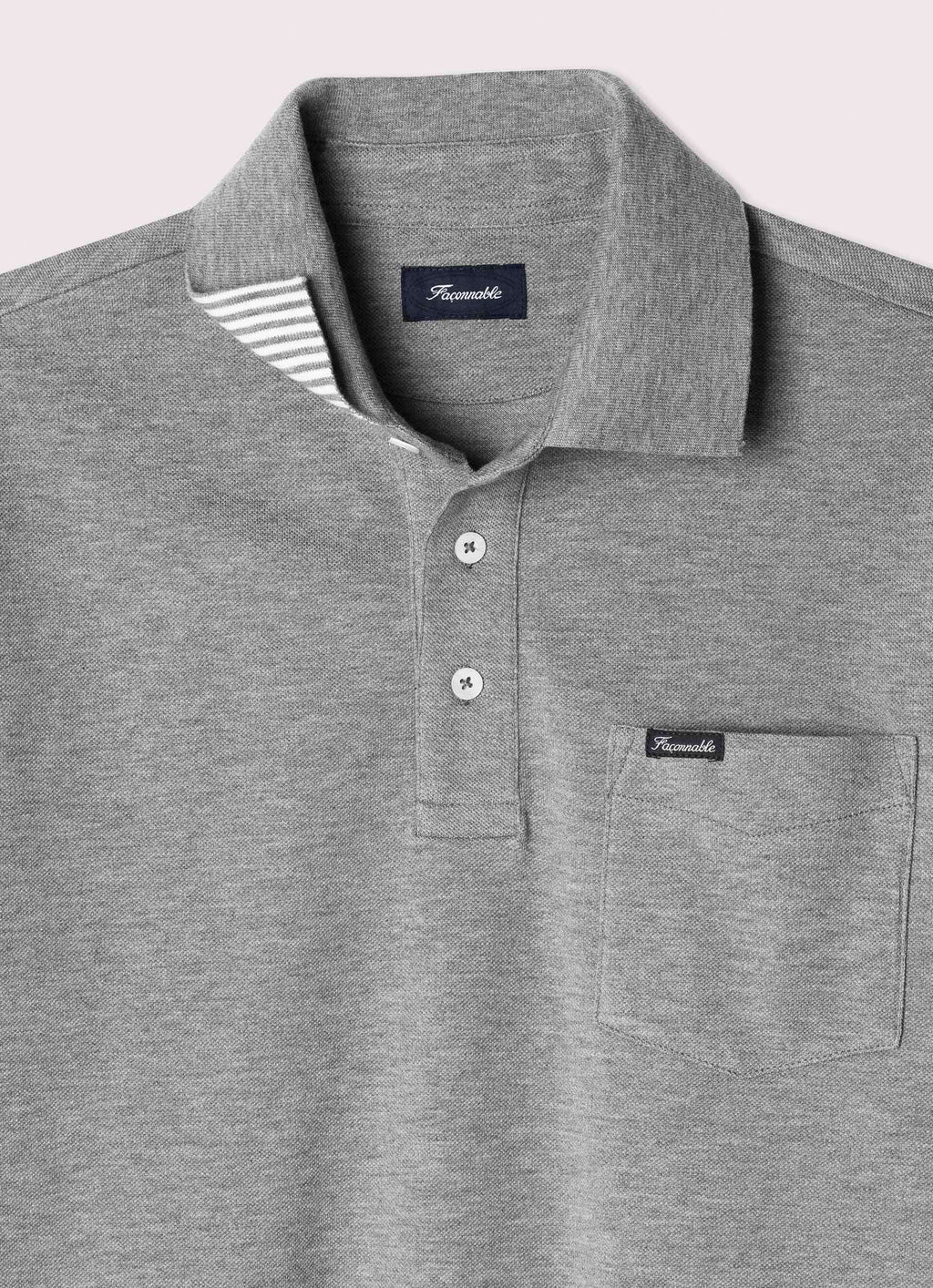 Polo's korte mouw grijs Façonnable