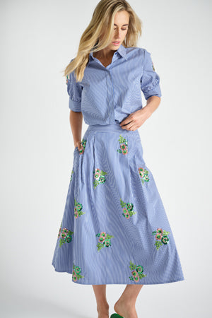 Blouses lange mouw blauw Marie Méro