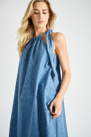 Jurken zonder mouw blauw Marie Méro
