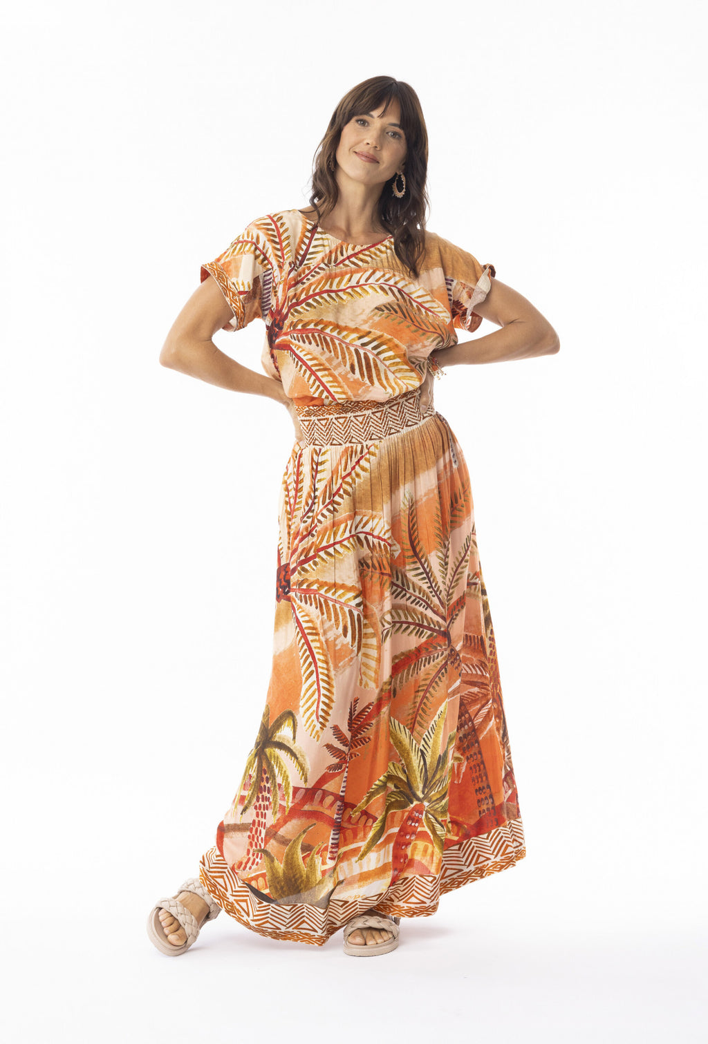 Blouses korte mouw oranje Escape