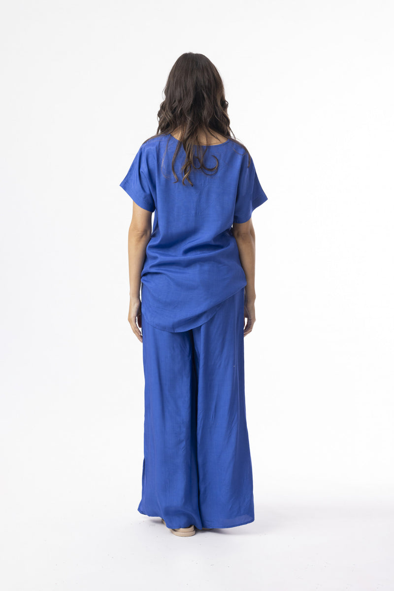 Blouses korte mouw blauw Escape