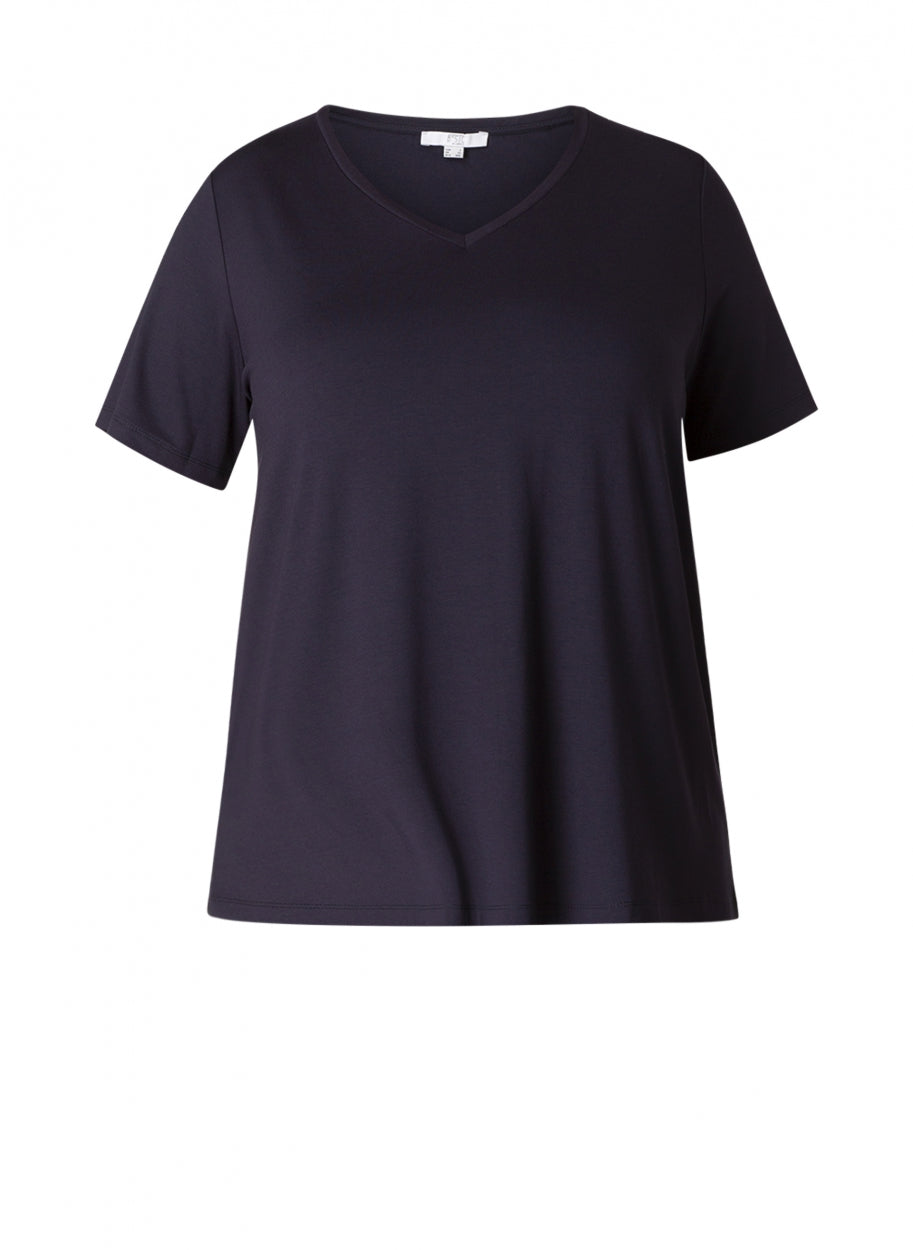 T-shirts korte mouw navy BASE LEVEL CURVY