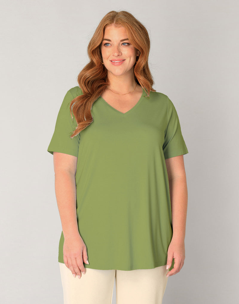 Blouses korte mouw groen yest curve