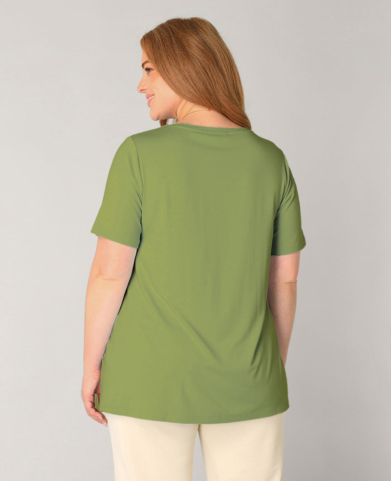 Blouses korte mouw groen yest curve