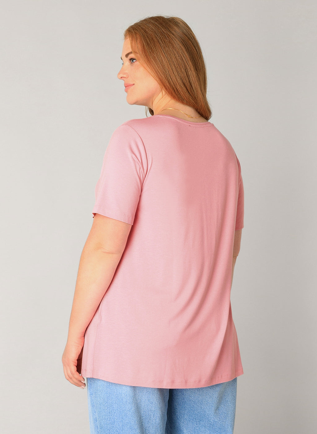 Blouses korte mouw roze yest curve
