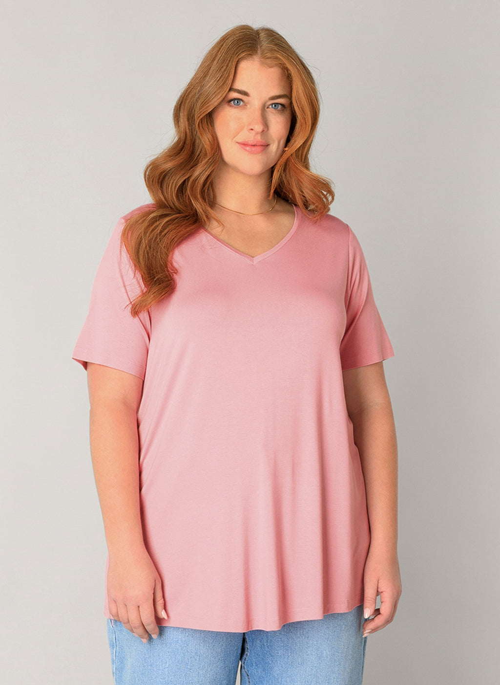 Blouses korte mouw roze yest curve