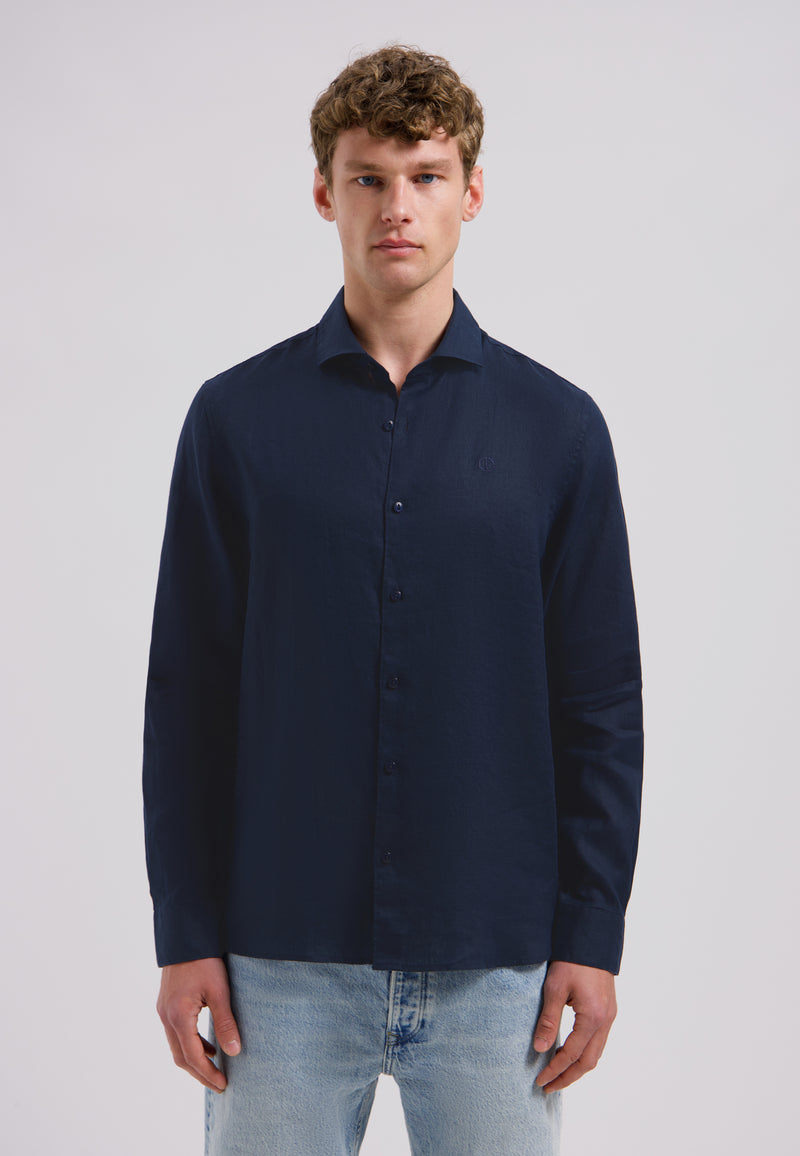 Hemden lange mouw navy Dstrezzed