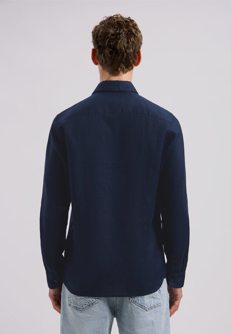 Hemden lange mouw navy Dstrezzed