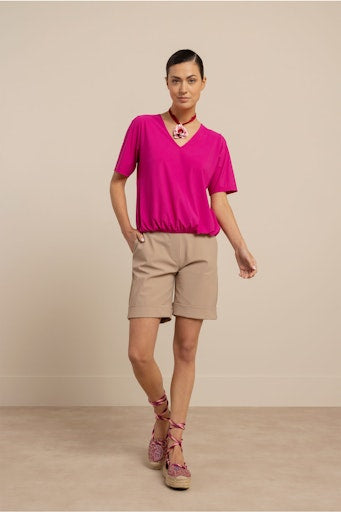 Blouses korte mouw roze Studio Anneloes