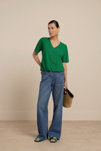 Blouses korte mouw groen Studio Anneloes