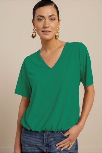 Blouses korte mouw groen Studio Anneloes