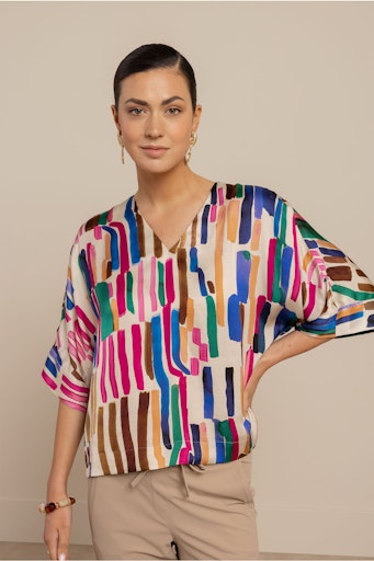 Blouses korte mouw multicolor Studio Anneloes