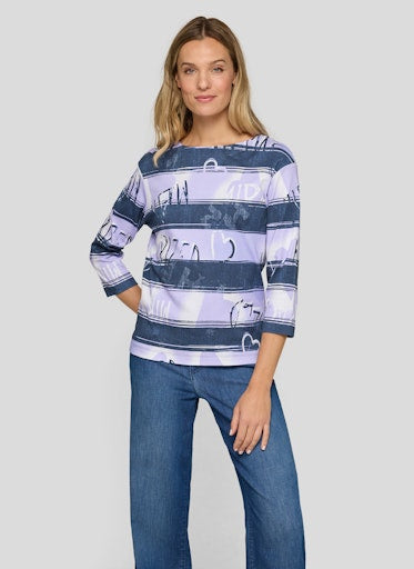 T-shirts korte mouw paars Rabe